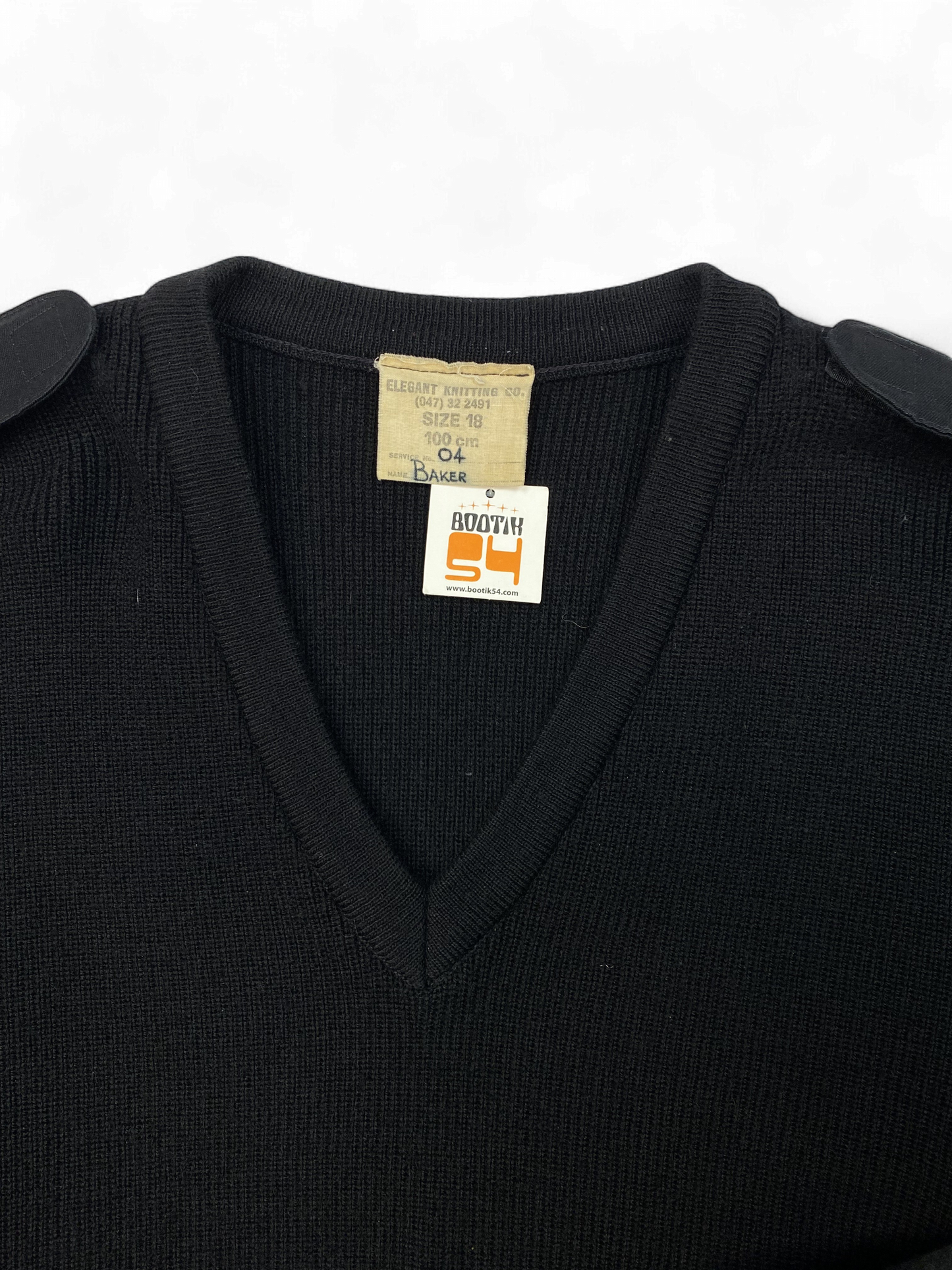 Black Wool V-Neck Sweater