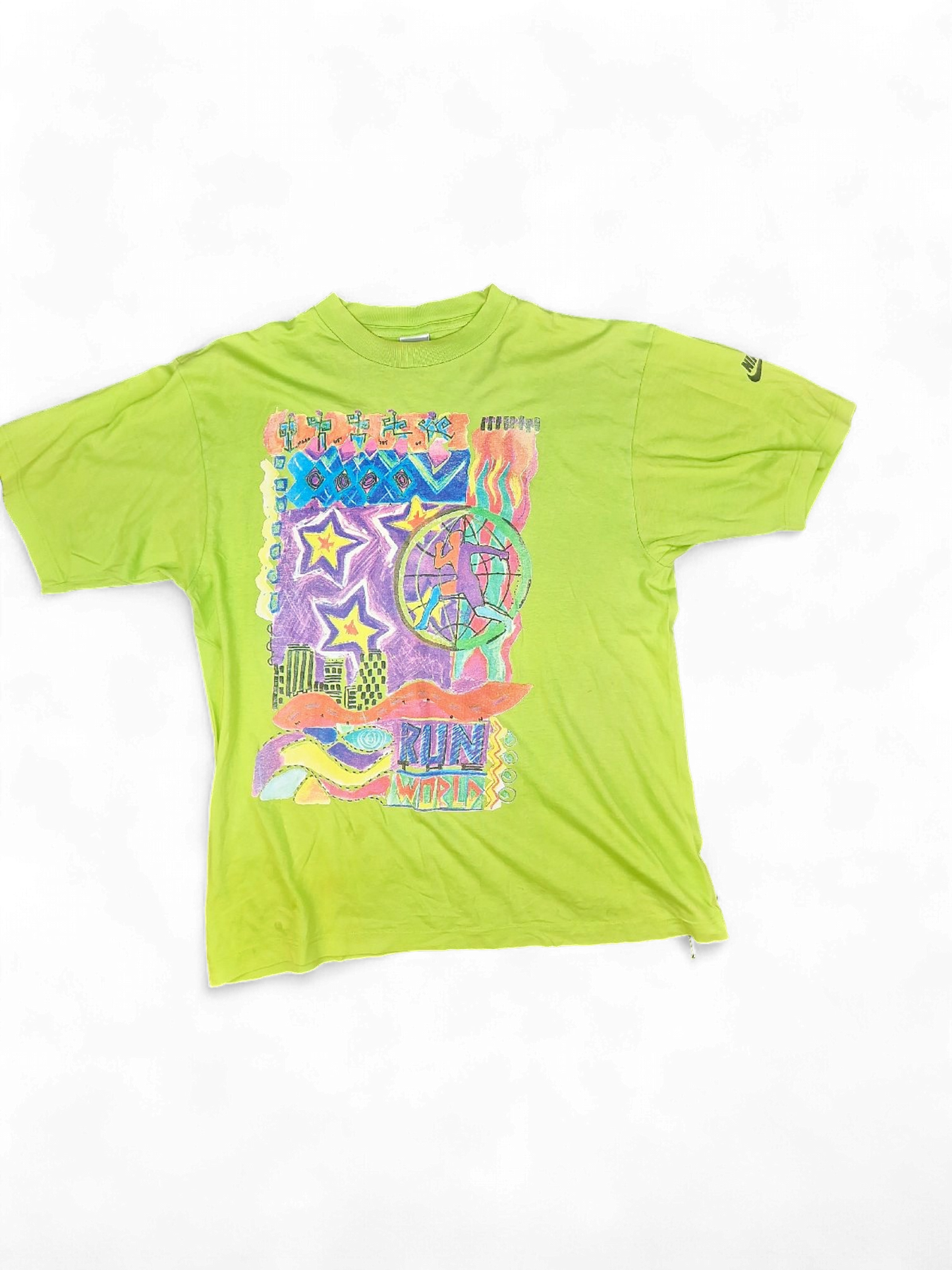 Vintage Nike Lime Green Graphic T-Shirt - Size L