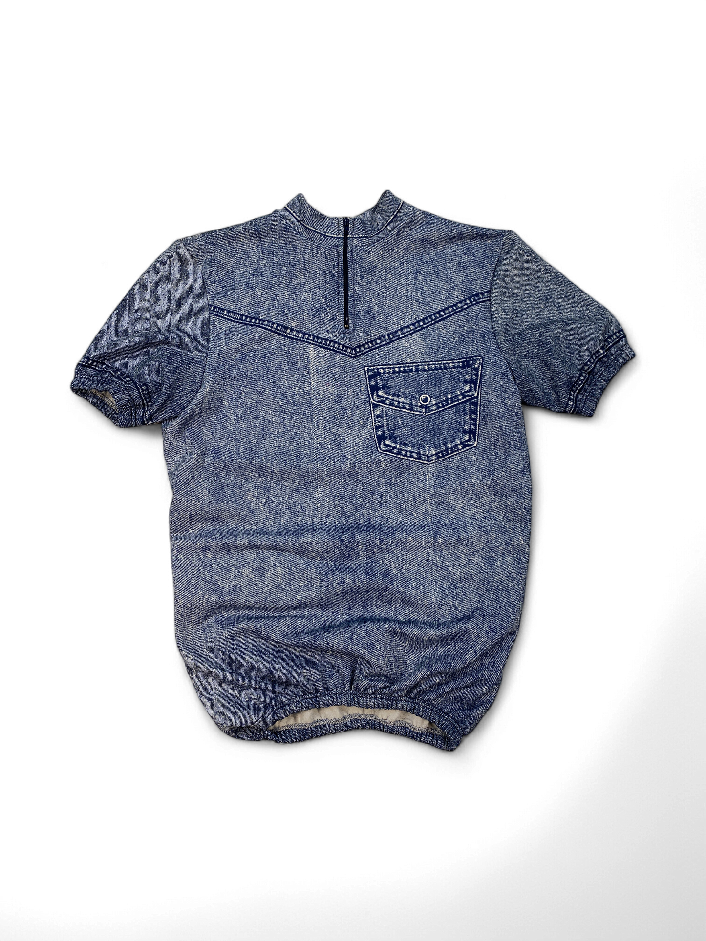 Vintage Eick Cycling Jersey with Denim Print