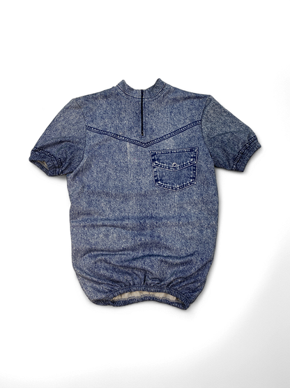 Vintage Eick Cycling Jersey with Denim Print