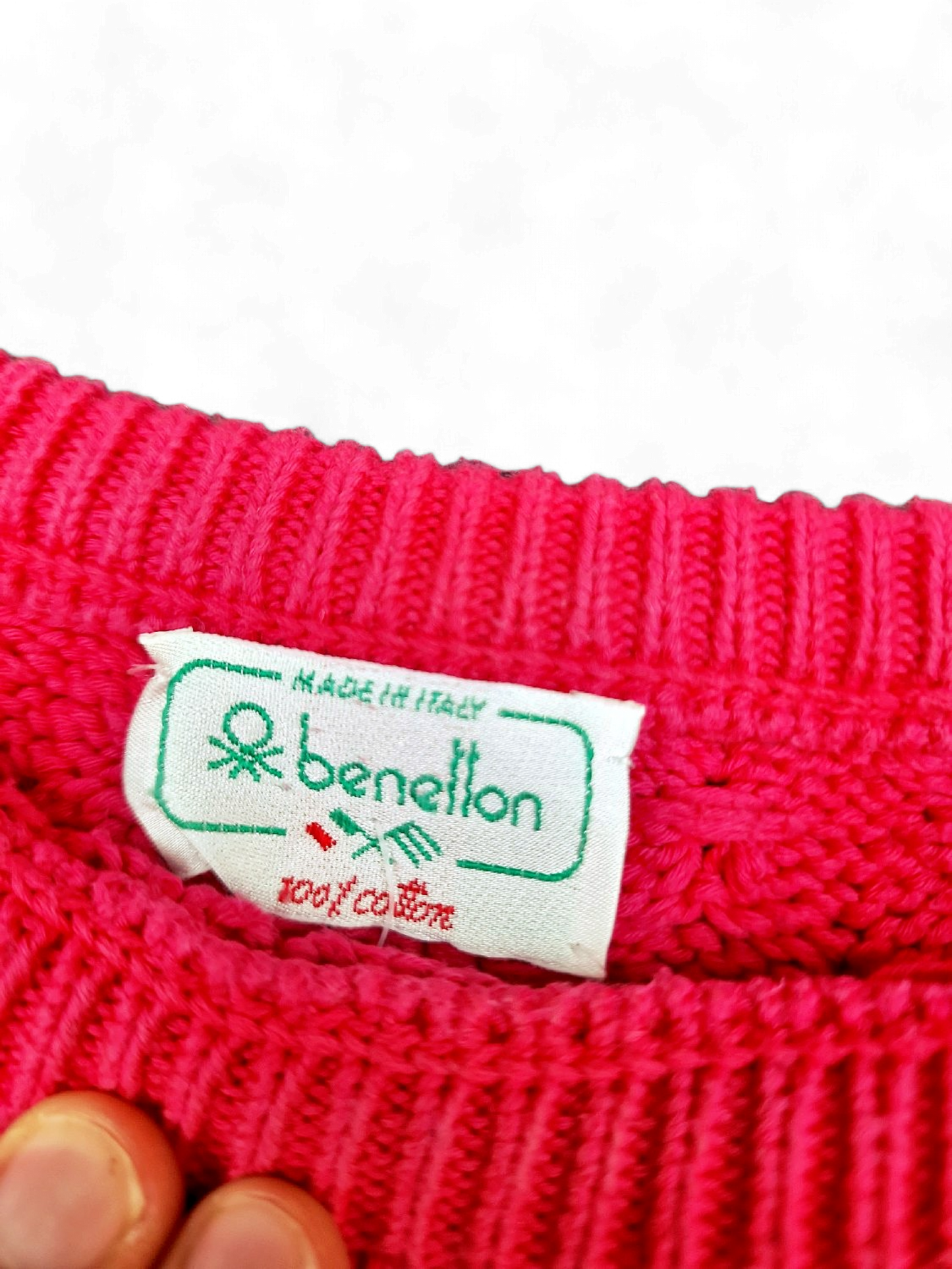 Benetton Red Cotton Sweater