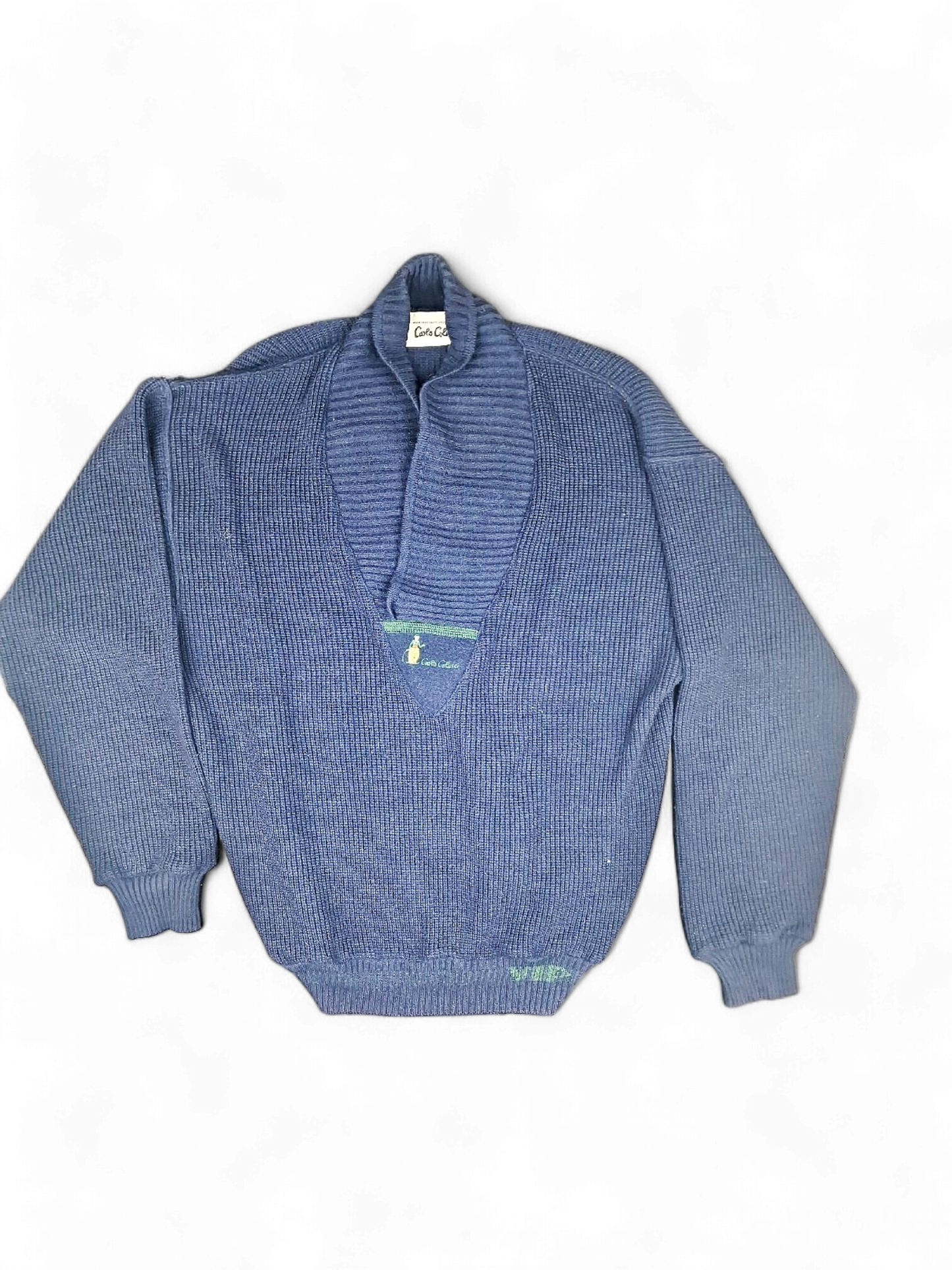 Casual Blue Collared Sweater