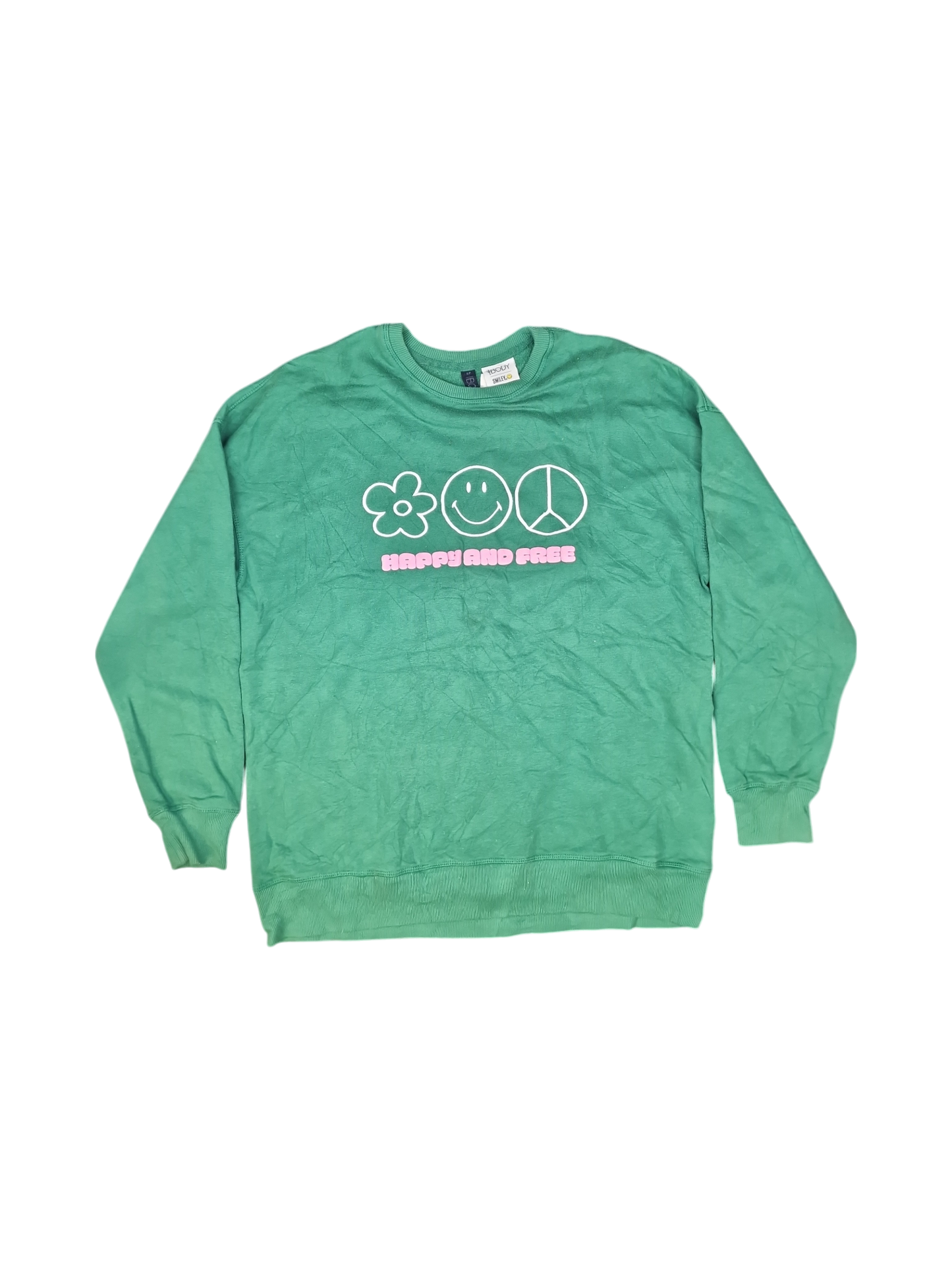 Smiley Green Sweatshirt - Size S/P