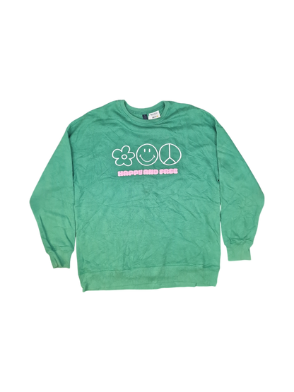 Smiley Green Sweatshirt - Size S/P