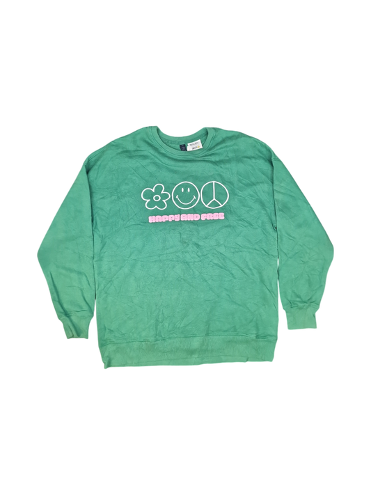 Smiley Green Sweatshirt - Size S/P